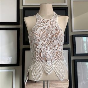 Express white lace top